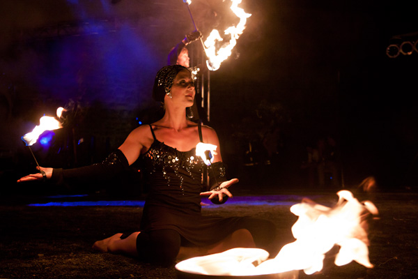 Feuershow der firedancer