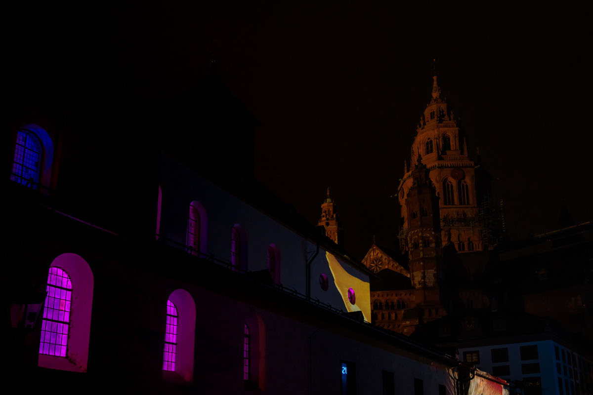 Mainz leuchtet 2025 - Alter Dom St. Johannis - Pilzgeflecht